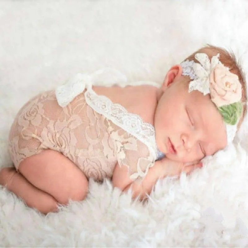 Lace Romper Newborn Photography