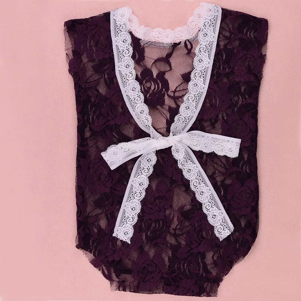 Lace Romper Newborn Photography