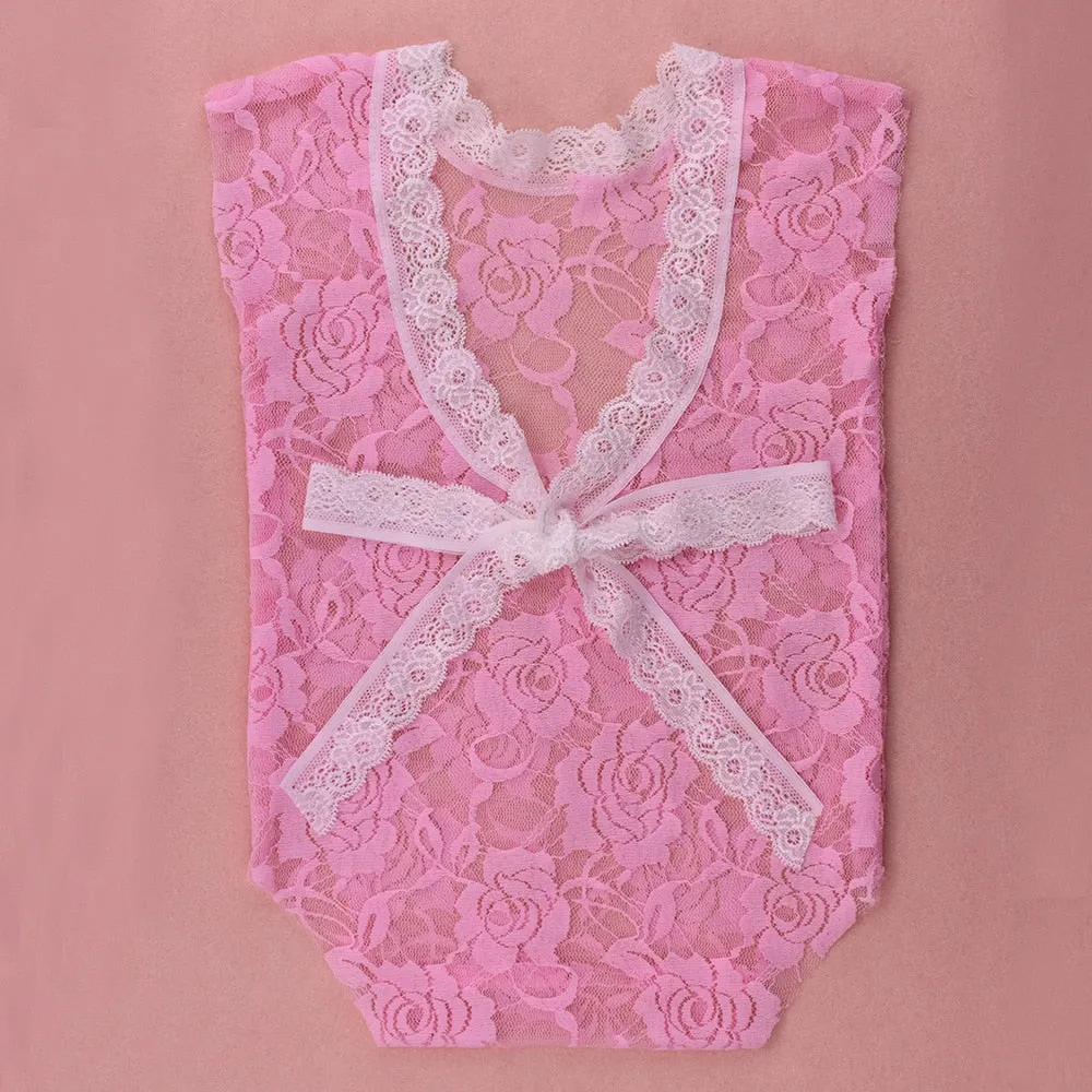 Lace Romper Newborn Photography