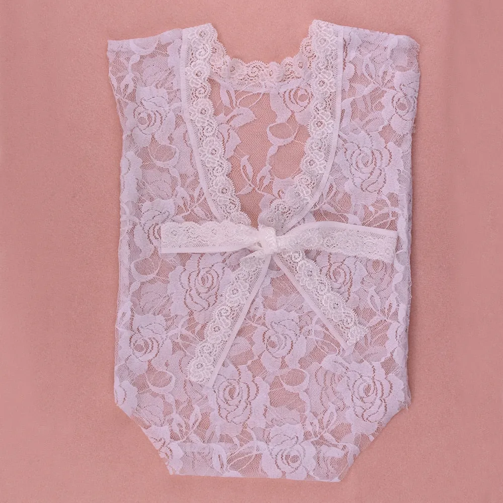 Lace Romper Newborn Photography