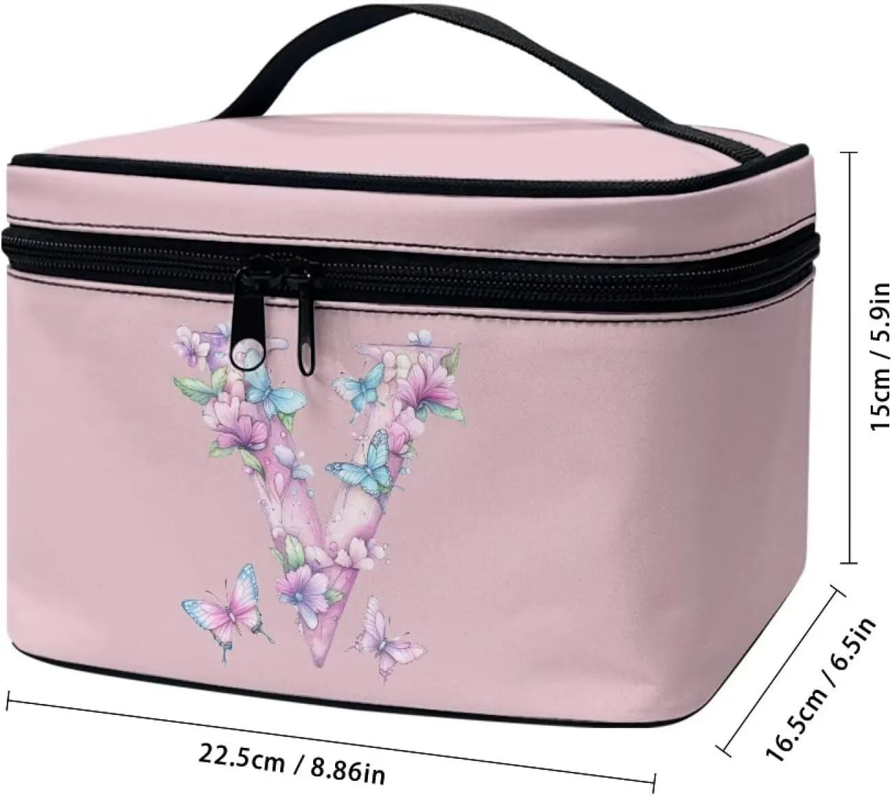 Large Hand Washable Storage Bag Lightweight Big Makeup Bag Convenient Storage Bag for Daily Travel Bridal First Aid Makeup Bag Furniture Daily Use Toiletry Bag Friend Birthday Gift PINK V