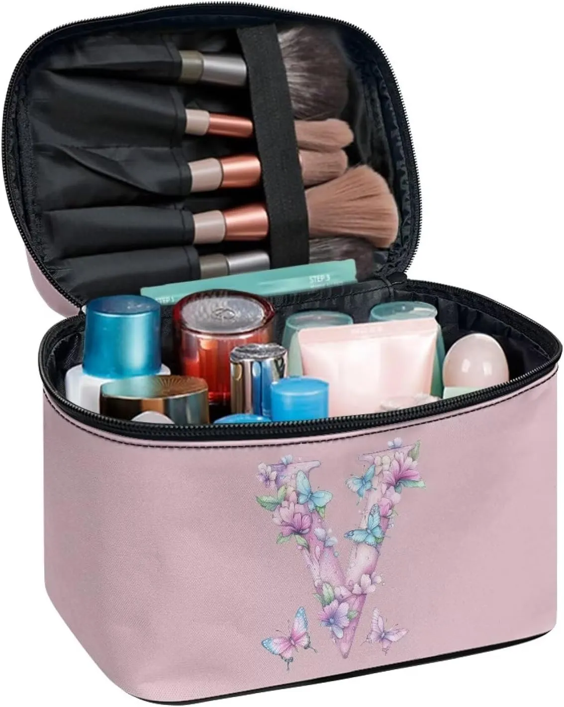 Large Hand Washable Storage Bag Lightweight Big Makeup Bag Convenient Storage Bag for Daily Travel Bridal First Aid Makeup Bag Furniture Daily Use Toiletry Bag Friend Birthday Gift PINK V