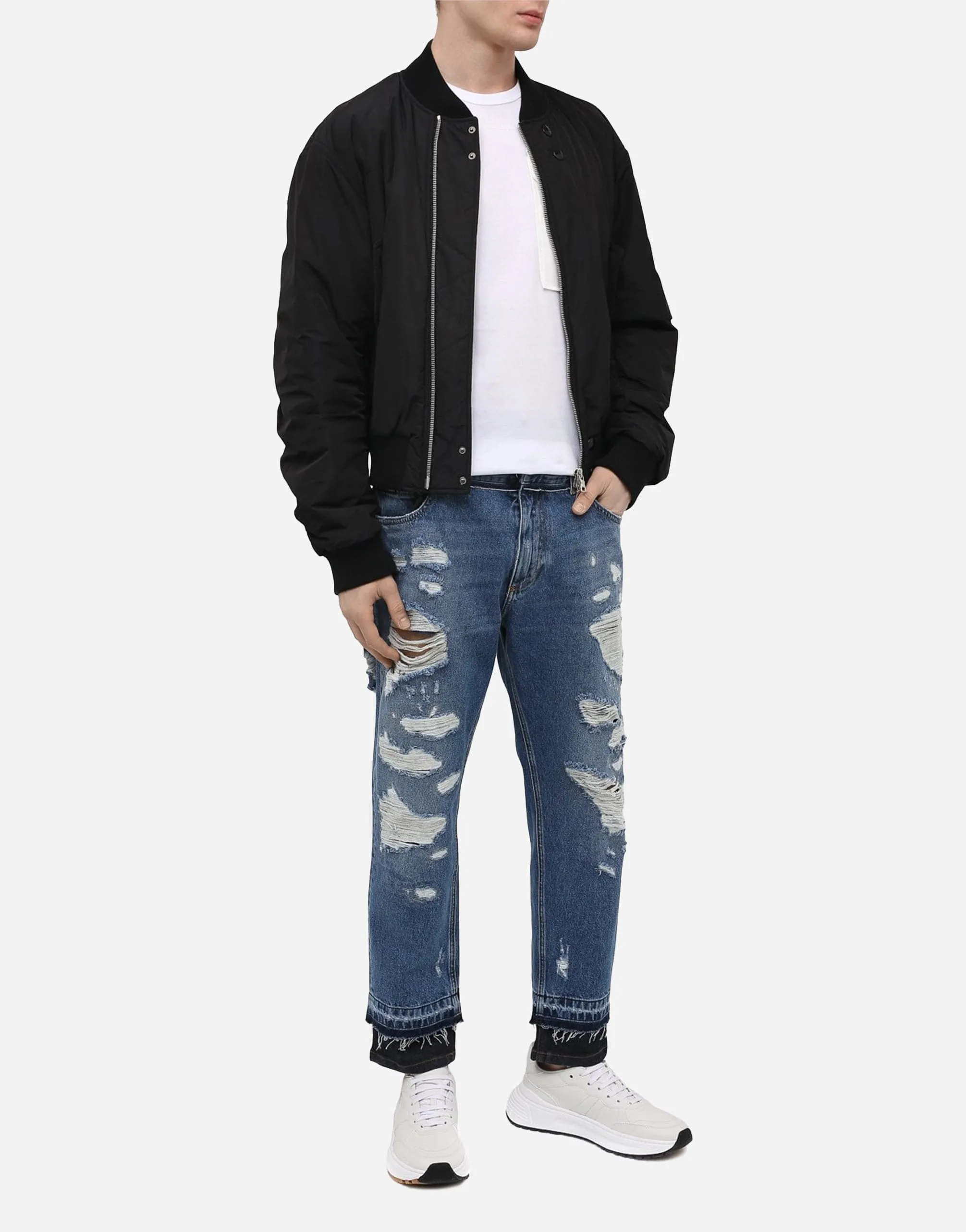 Layered Distressed Jeans
