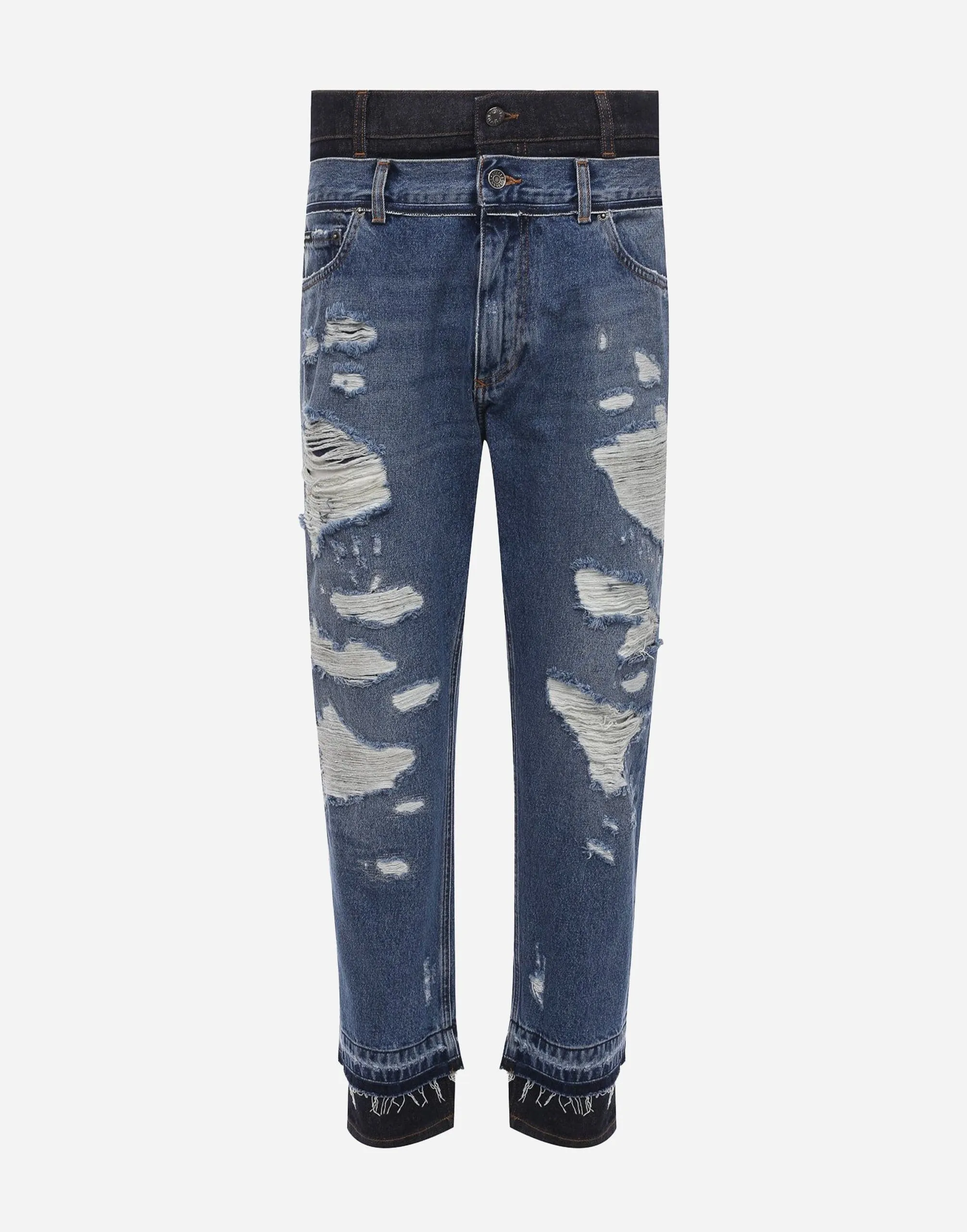 Layered Distressed Jeans