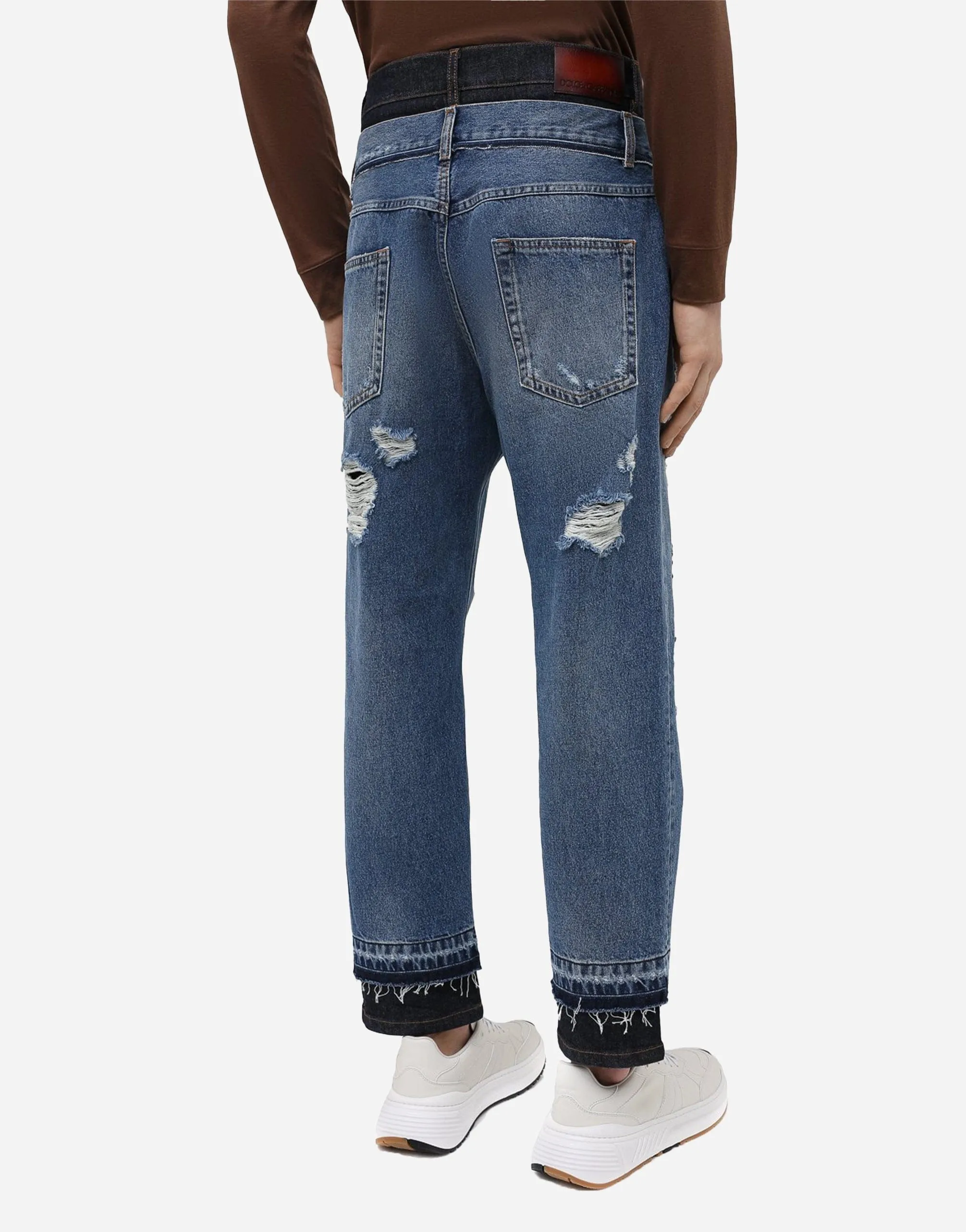 Layered Distressed Jeans