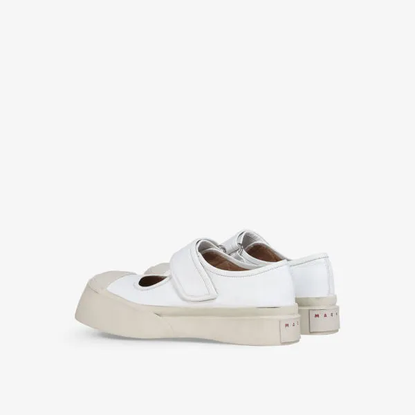 Leather Mary-Jane sneakers with chunky sole Marni, lilac
