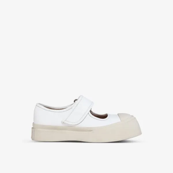 Leather Mary-Jane sneakers with chunky sole Marni, lilac