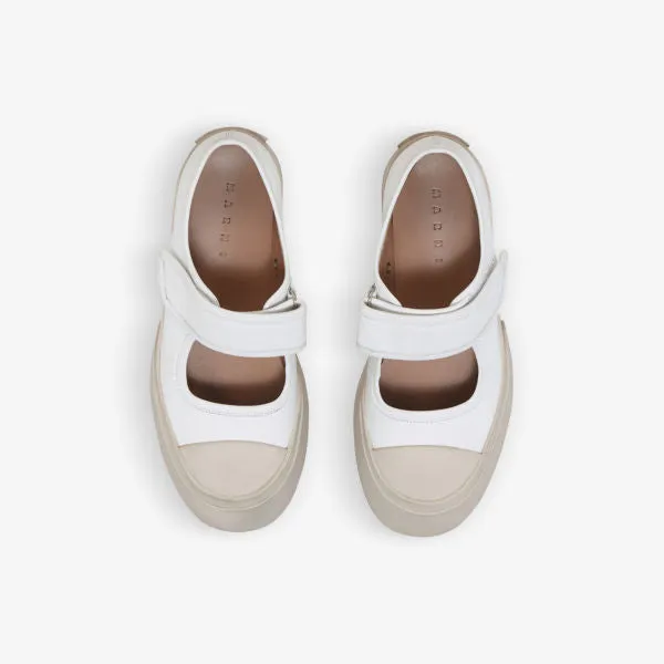 Leather Mary-Jane sneakers with chunky sole Marni, lilac