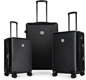 Lightweight 3-Piece Hardshell Luggage Set for Effortless Travel, Expandable and Durable with 360 Wheels, Includes Carry-On and Checked Sizes