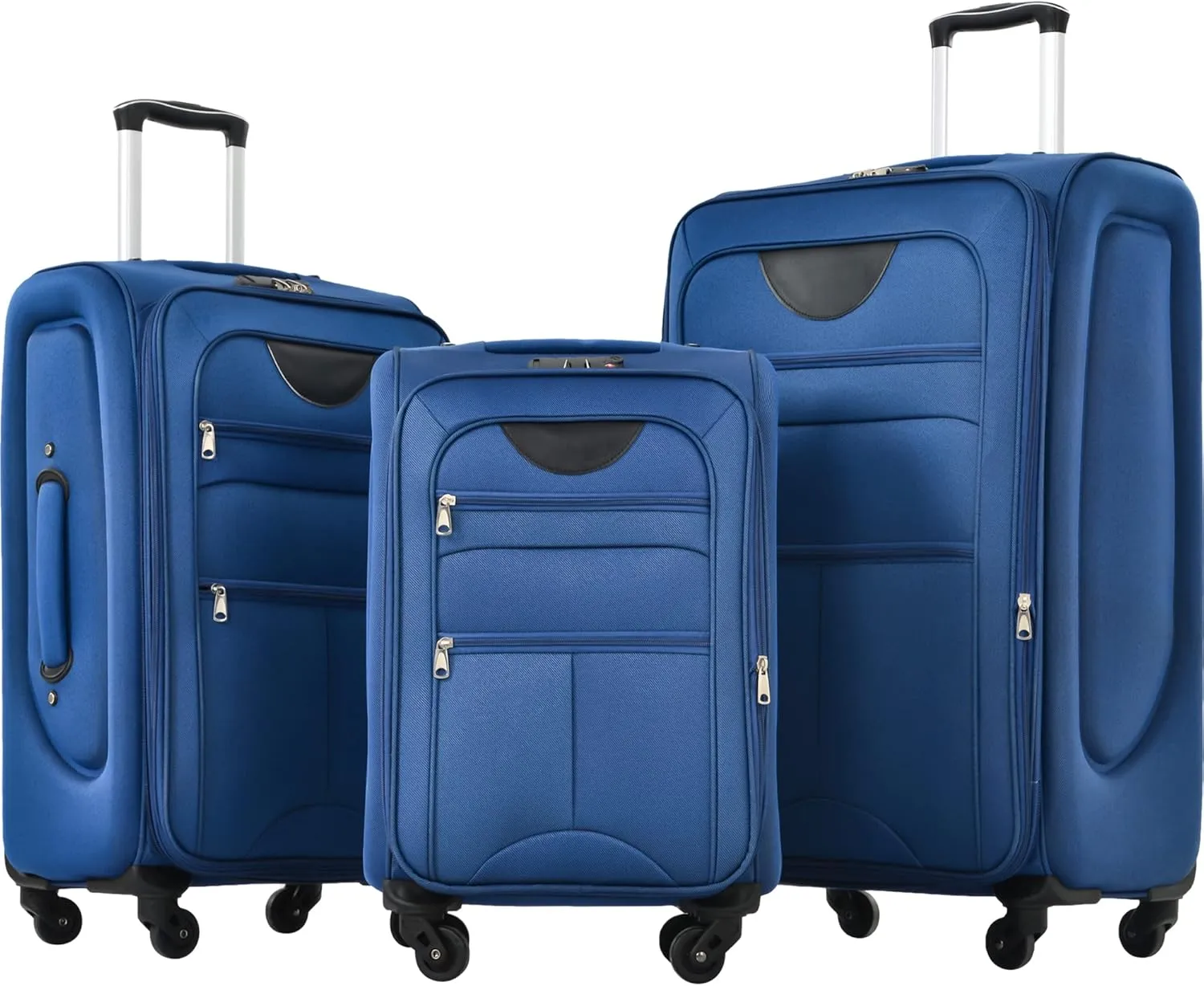 Lightweight Expandable 3-Piece Luggage Set for Effortless Travel, Stylish Softshell Design, for Adventure Seekers, Blue