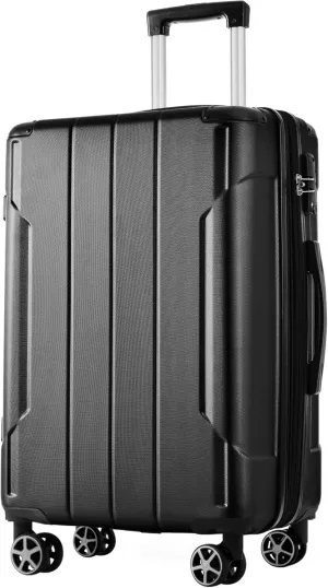 Lightweight Expandable Hardshell Luggage for Effortless Travel, Durable ABS Material with Silent Spinner Wheels, 28-Inch Checked Size