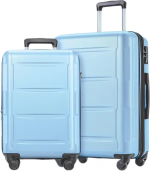 Lightweight Expandable Spinner Wheel 2-Piece Luggage Set for Effortless Travel, Durable ABS Material, 20-Inch & 24-Inch