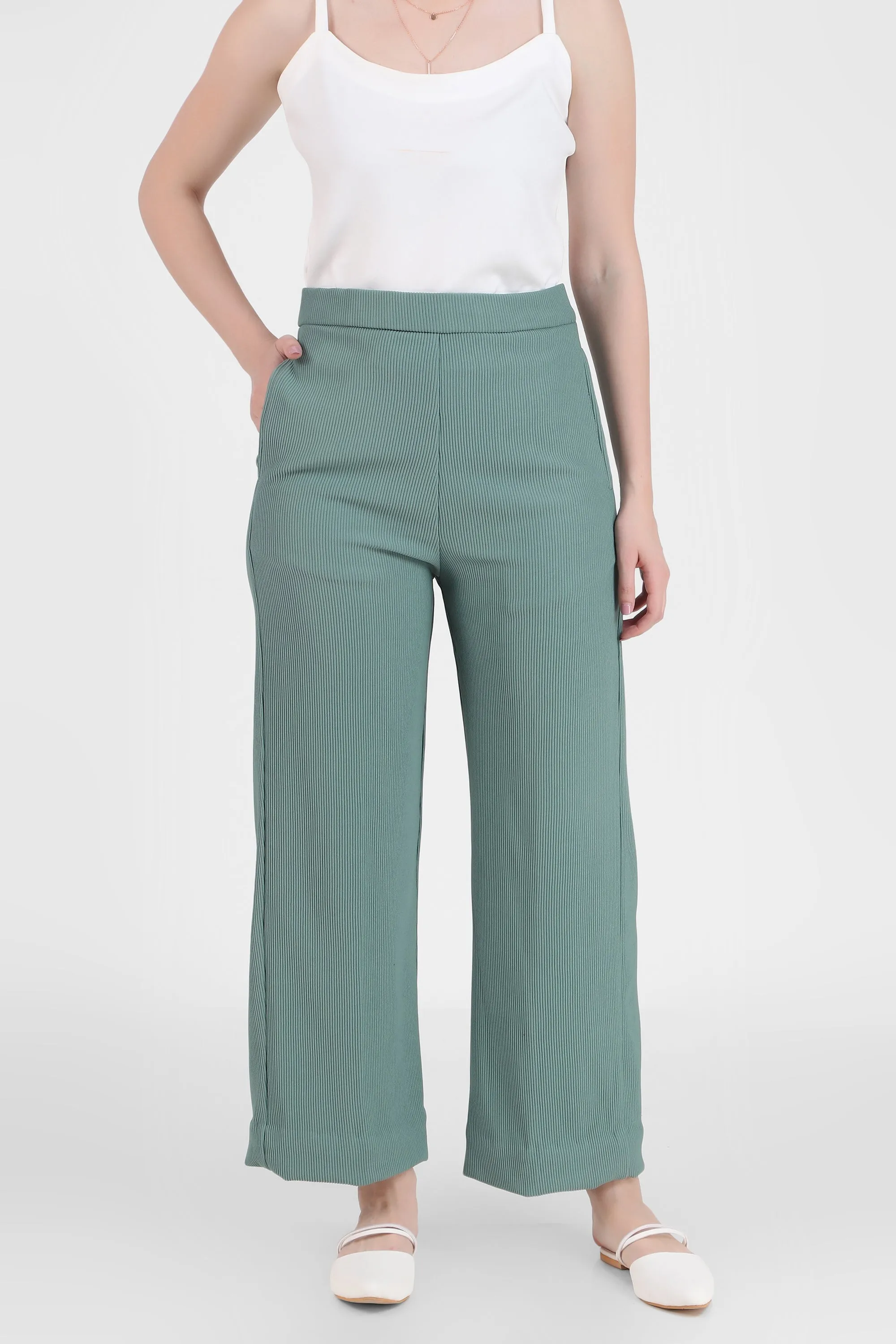 Long Flowing Trousers, Sea Green