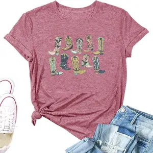 Long Live Cowboys Shirts Women Western Vintage Graphic Tees Funny Letter Print Country Music Tshirt