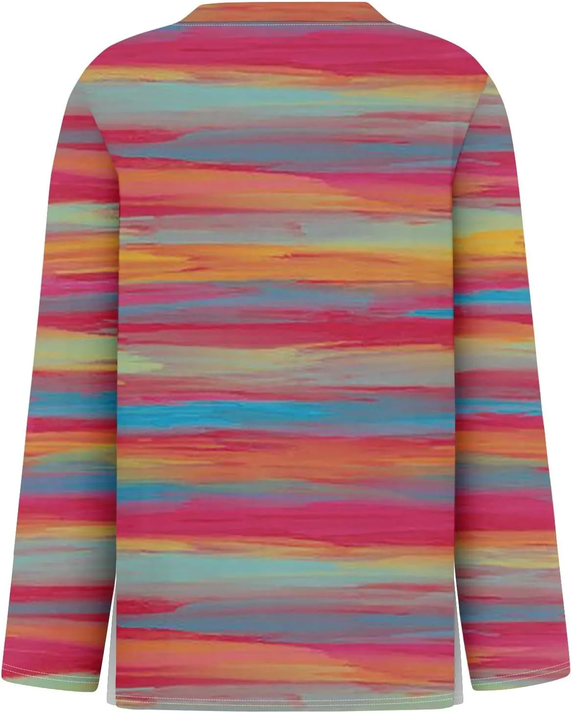 Long Sleeve Shirts for Women 2025 Spring Loose Fit Casual Crew Neck Womens Tops Long Sleeve Tunic Print Tops