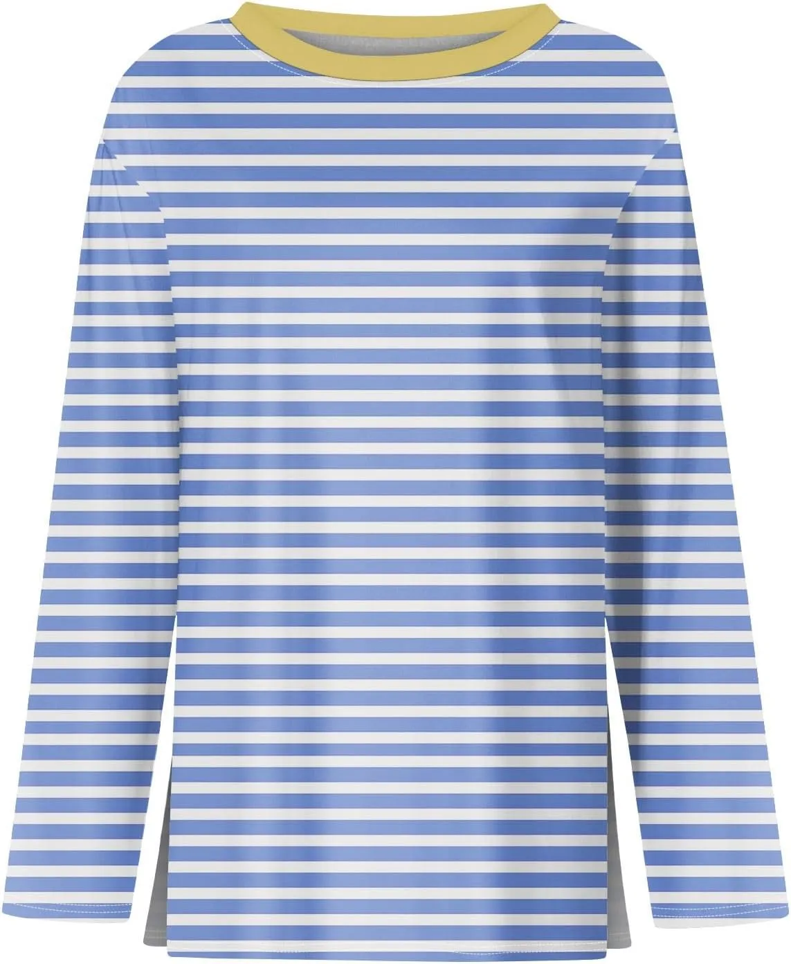 Long Sleeve Shirts for Women 2025 Spring Loose Fit Casual Crew Neck Womens Tops Long Sleeve Tunic Print Tops