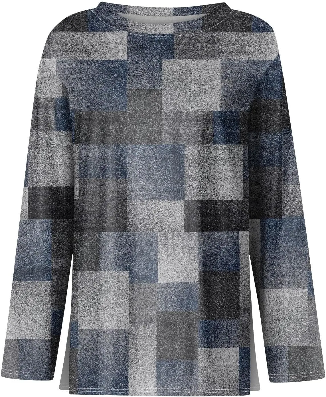 Long Sleeve Shirts for Women 2025 Spring Loose Fit Casual Crew Neck Womens Tops Long Sleeve Tunic Print Tops