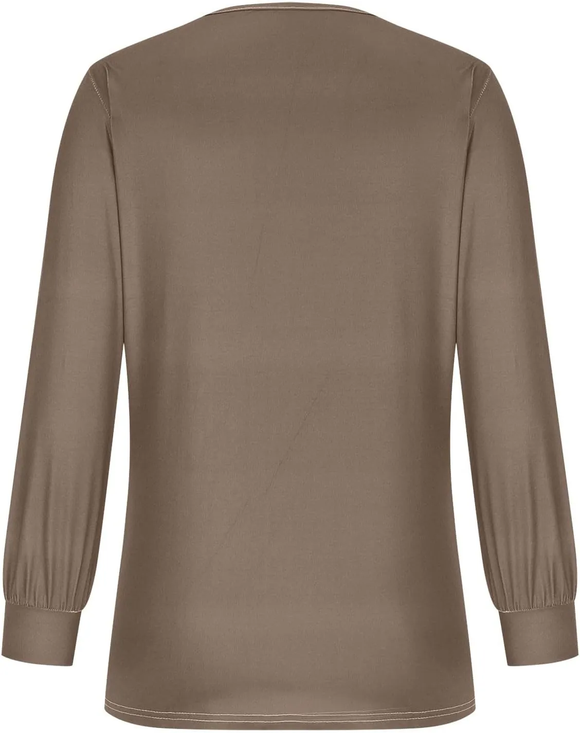 Long Sleeve Shirts for Women Crew Neck Pleated Tunic Blouses Daily Comfy Casual Basic Tees Fall Trendy Tops
