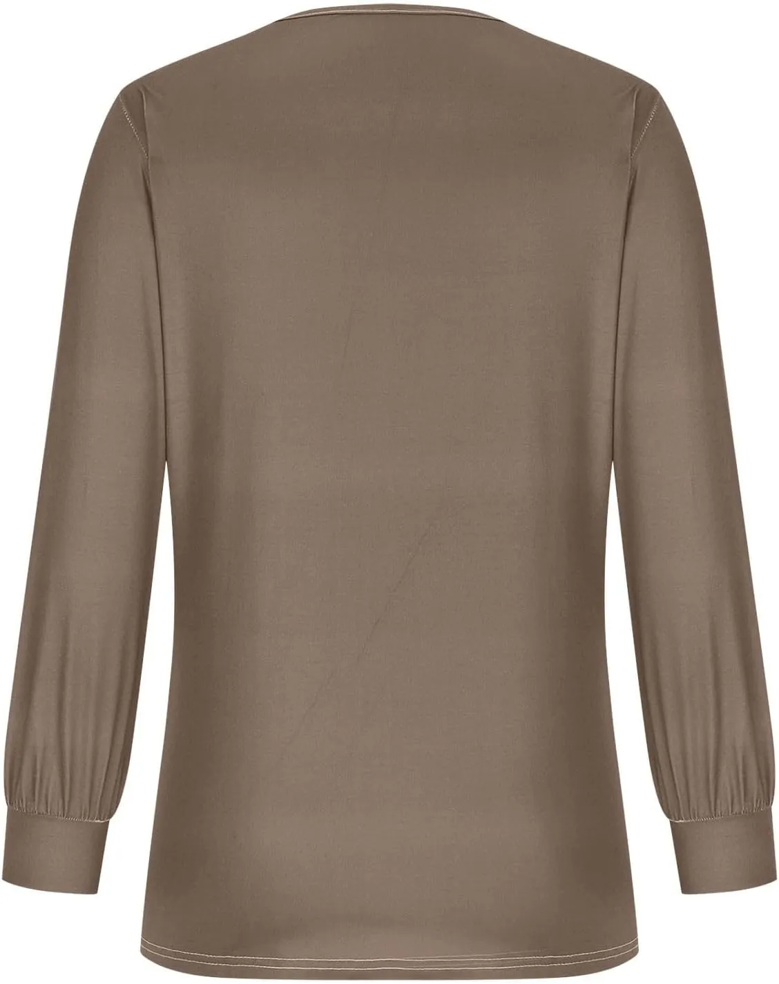 Long Sleeve Shirts for Women Crew Neck Pleated Tunic Blouses Daily Comfy Casual Basic Tees Fall Trendy Tops