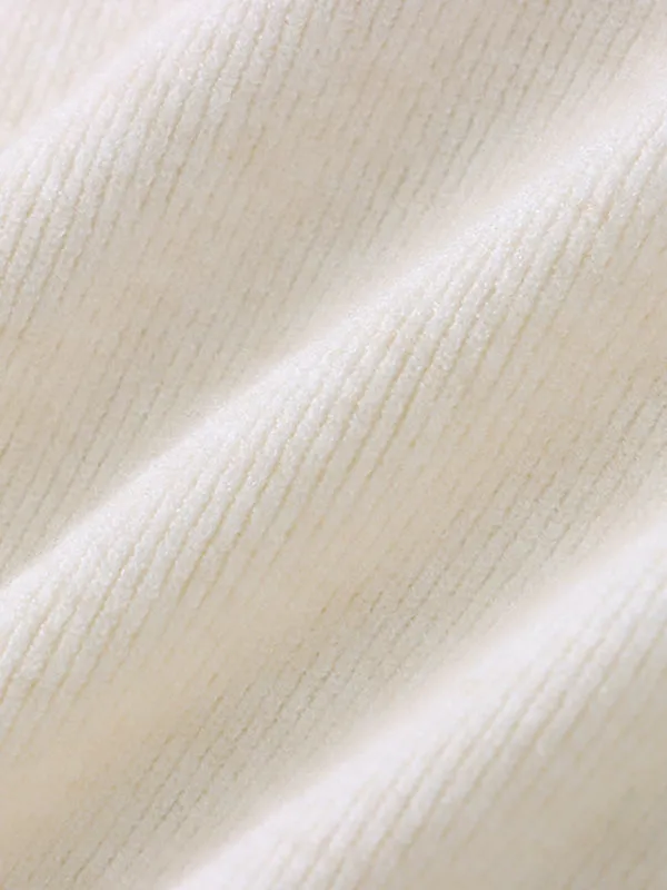 Long Sleeves Buttoned Split-Joint High-Neck Sweater Tops