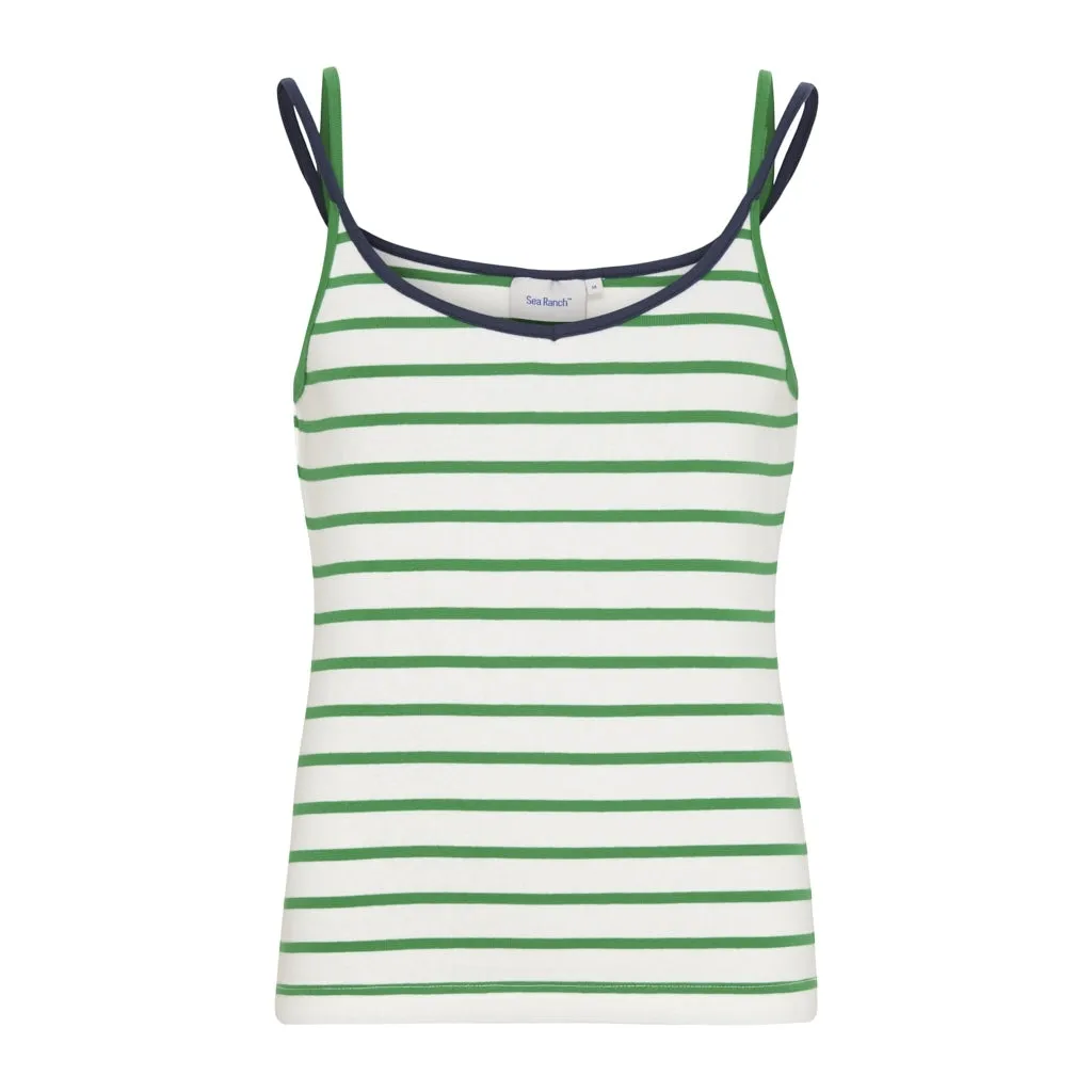 Lorna Tank Top - Pearl / Green
