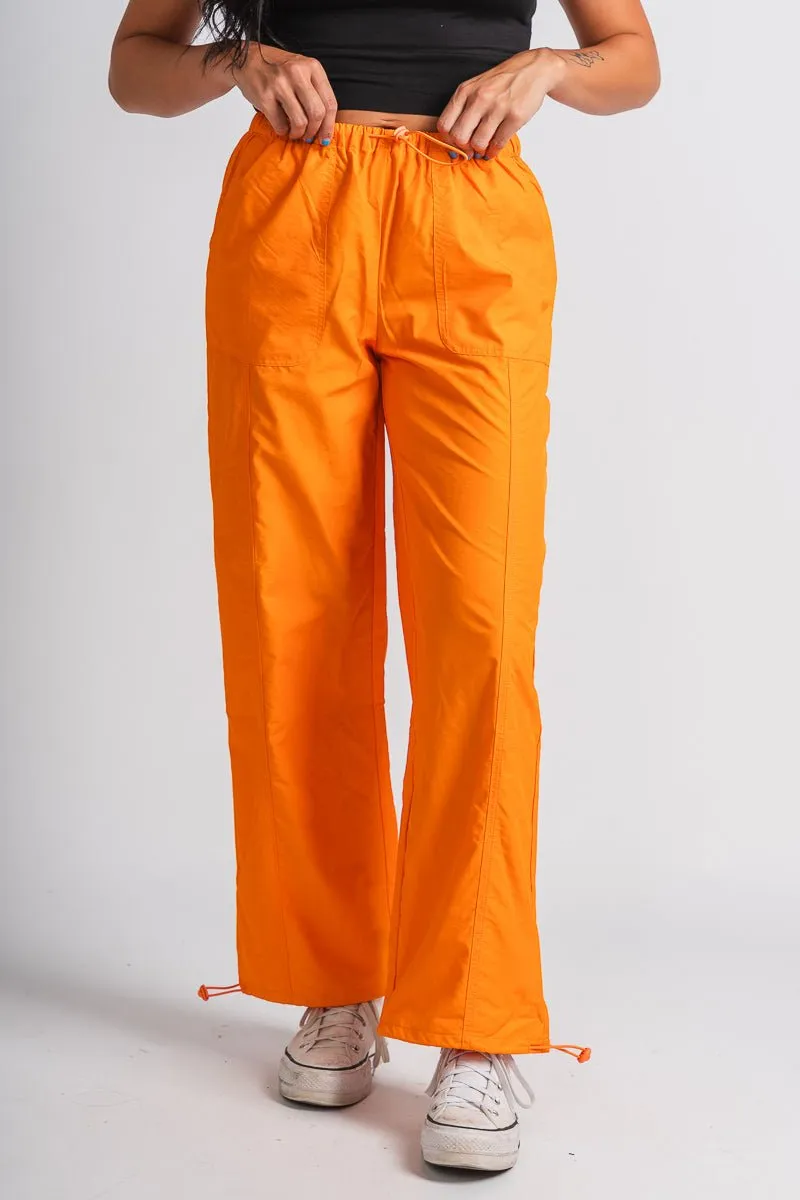 Low rise cargo pants orange