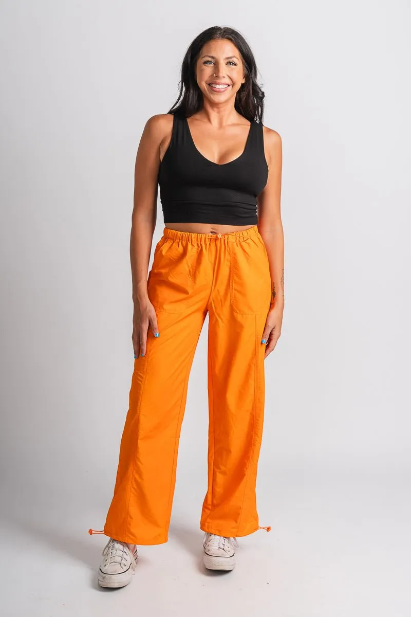 Low rise cargo pants orange