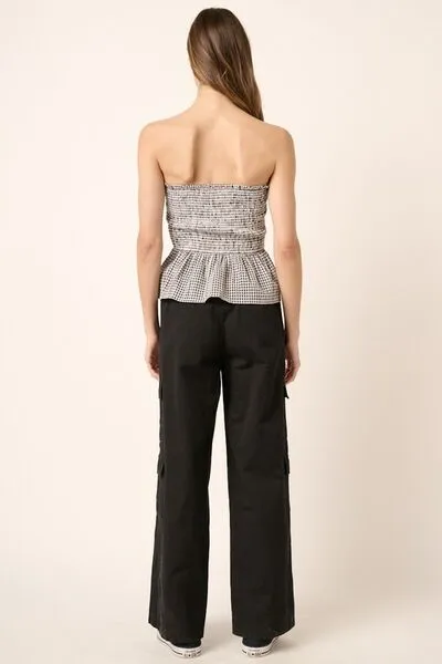 Low Rise Elastic Cover Waistband Cargo Pants