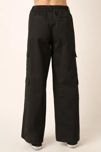 Low Rise Elastic Cover Waistband Cargo Pants