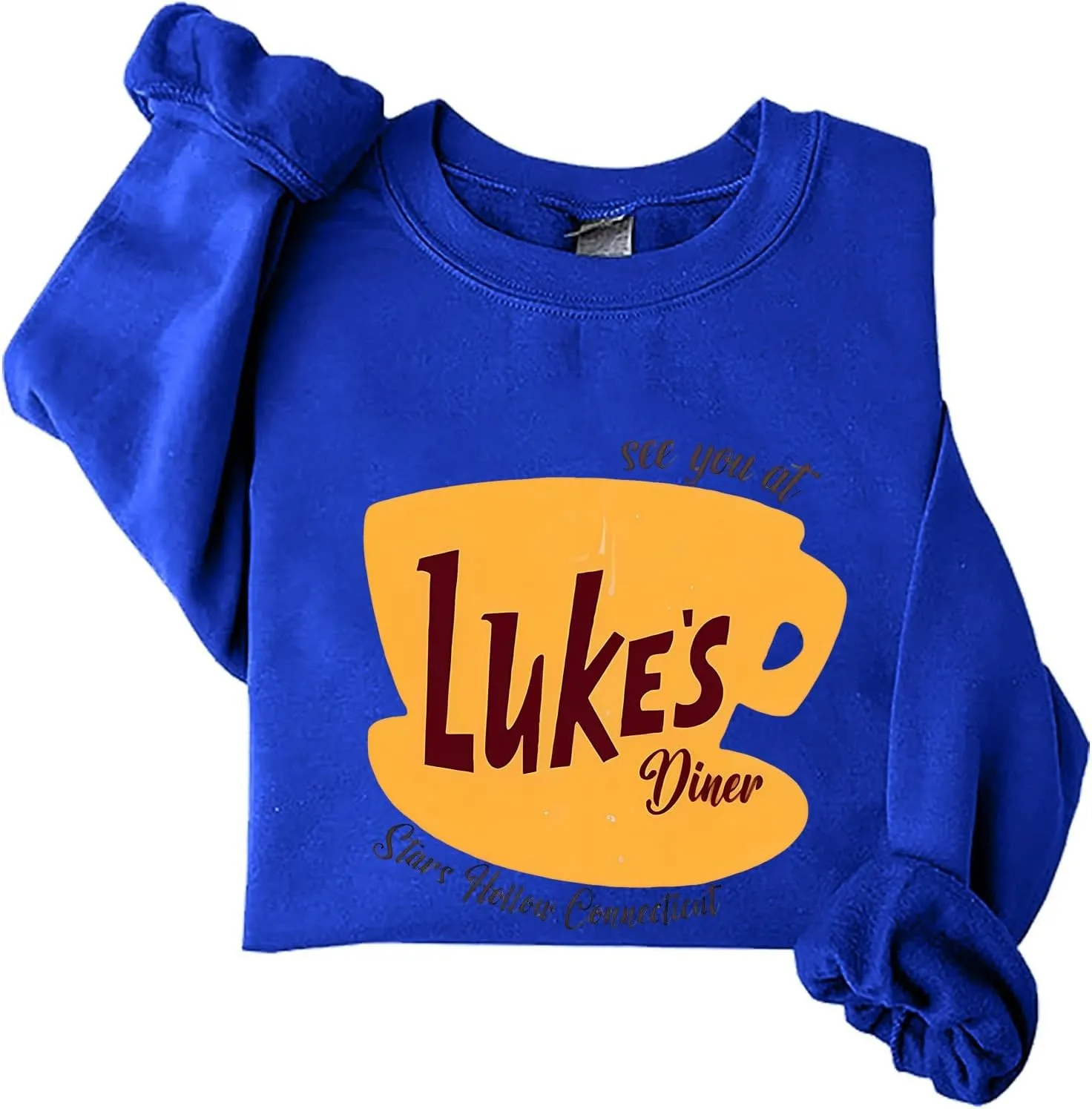 Luke's Diner Sweatshirts for WomenCrewneck Lukes Diner Graphic Long Sleeve Casual Pullover Preppy Girls Sweatshirt