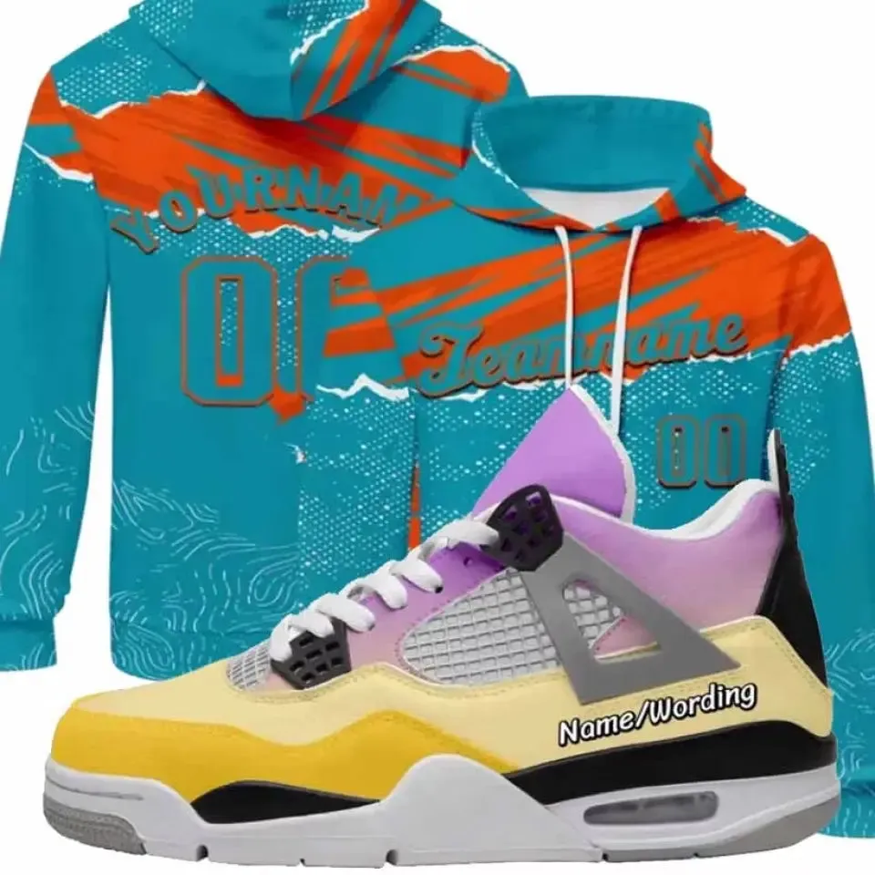 Luxury Gifts,Personalized Fashion-Forward Hoodies and AJ4 Sneakers, Custom Stylish Combo Gift ,AJ4-23020173-PR045-23020180