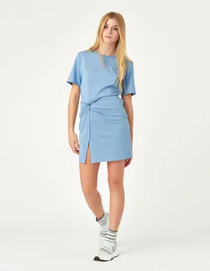MARK FAST Embroidered Badge Round Neck Short Sleeves Twist Front Dress