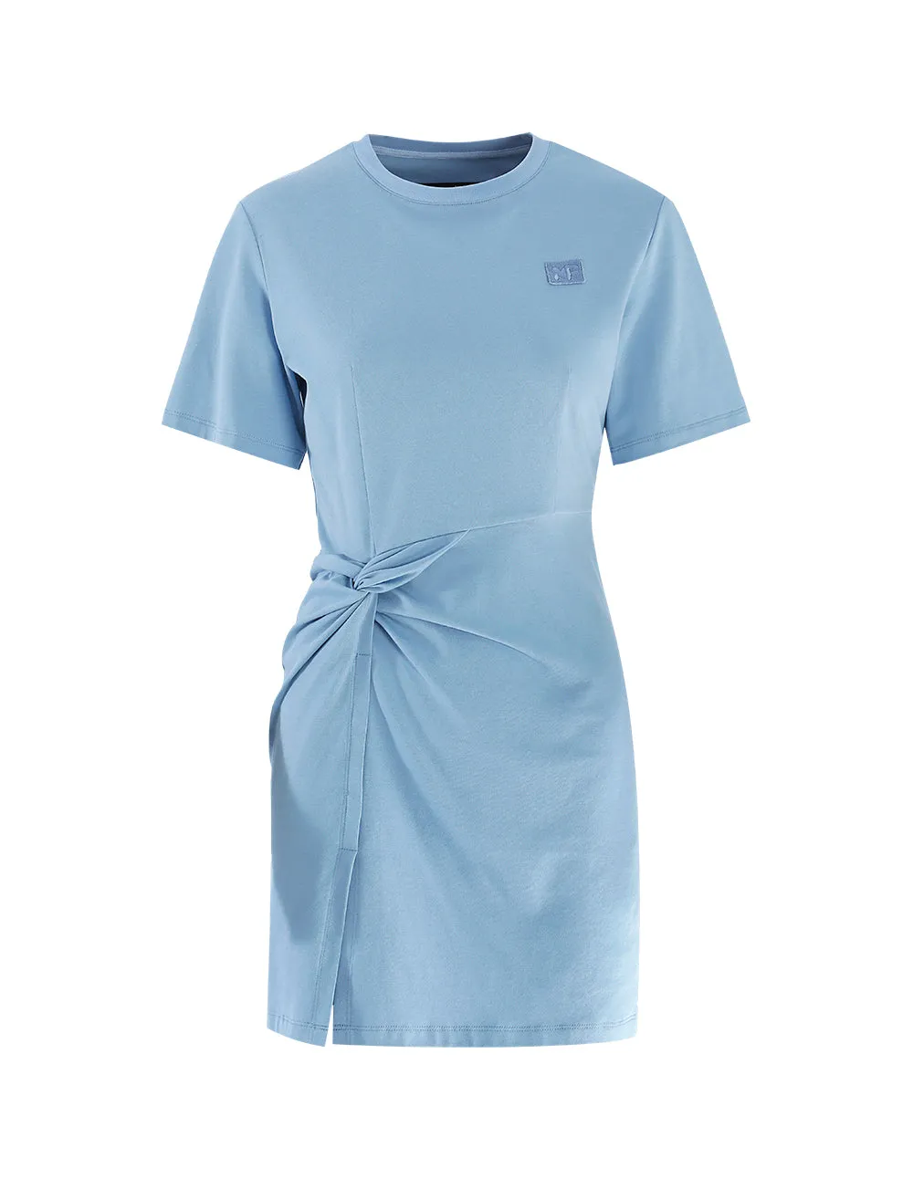 MARK FAST Embroidered Badge Round Neck Short Sleeves Twist Front Dress
