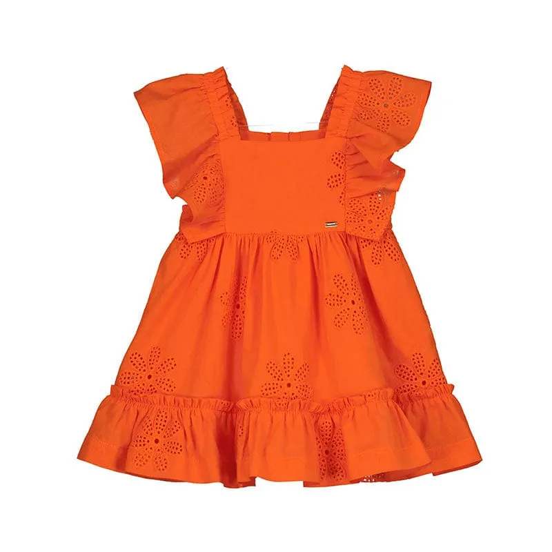Mayoral Embroidered Ruffle Dress