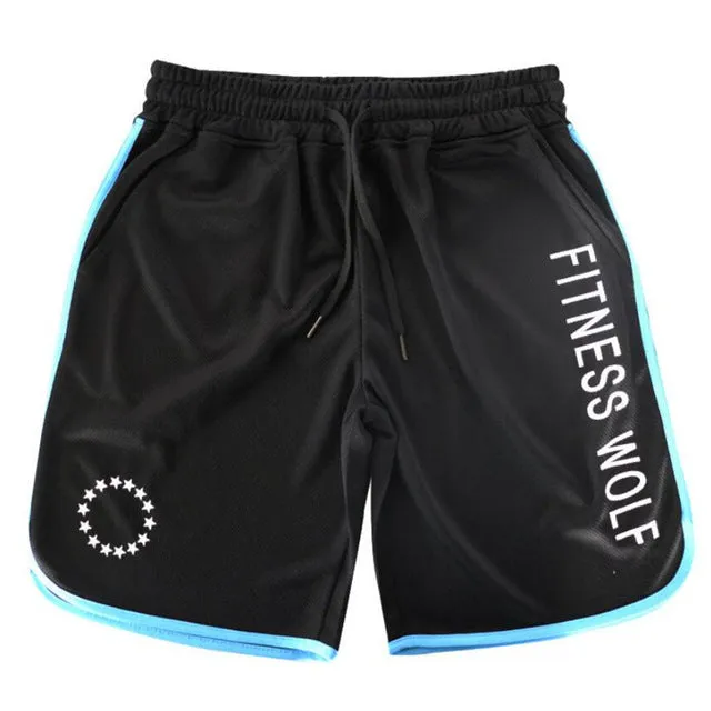 Men Running Jogging Sports Shorts Gym Fitness Loose Breathable Mesh Male Workout Training