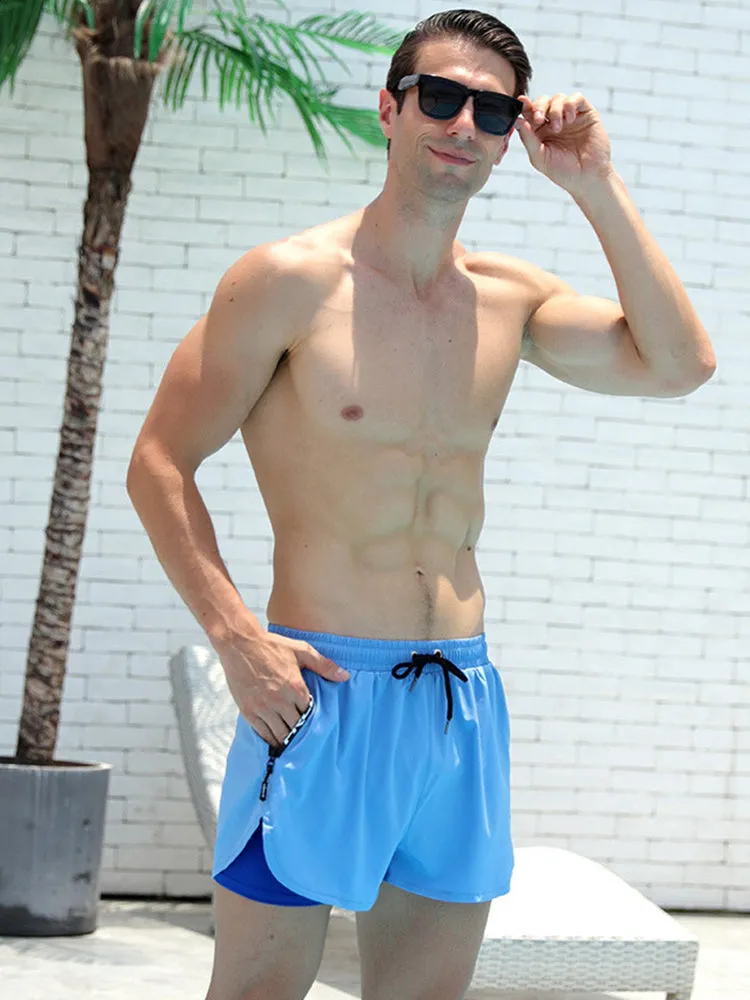 Men Swim Trunks Moisture Wicking Liner Shorts