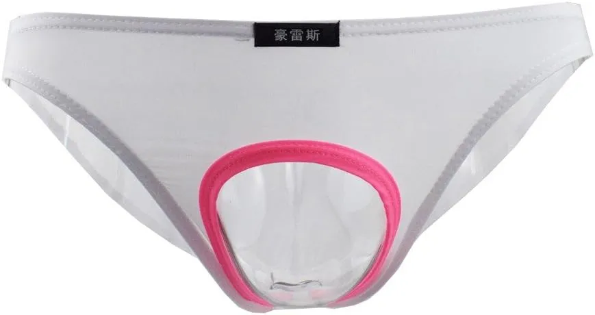 Men Thongs Underwear Sexy Big Pouch Bulge Pouch Hollow Out G-String Thongs Comfortable Soft Super Thin Underwear Trunks