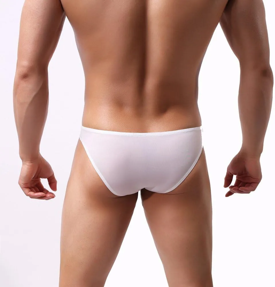 Men Thongs Underwear Sexy Big Pouch Bulge Pouch Hollow Out G-String Thongs Comfortable Soft Super Thin Underwear Trunks