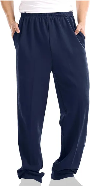 Men's Casual Loose Fit Pants Elastic Waistband Lounge Breathable Relaxed Trousers Home Office Travel Yoga Daily