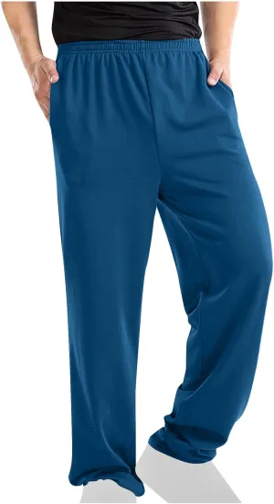 Men's Casual Loose Fit Pants Elastic Waistband Lounge Breathable Relaxed Trousers Home Office Travel Yoga Daily