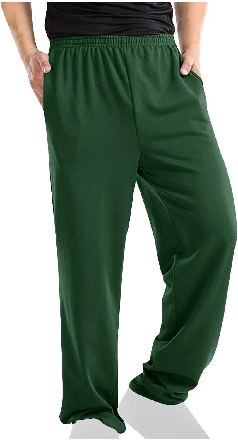 Men's Casual Loose Fit Pants Elastic Waistband Lounge Breathable Relaxed Trousers Home Office Travel Yoga Daily