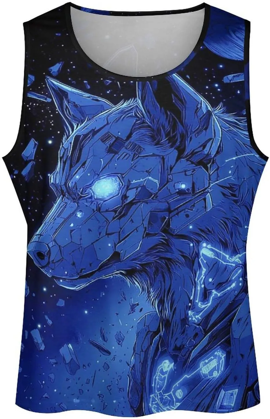 Mens Cool Wolf Graphic Tank Tops 3D Print Sleeveless Summer Casual Gym Workout Muscle T Shirts
