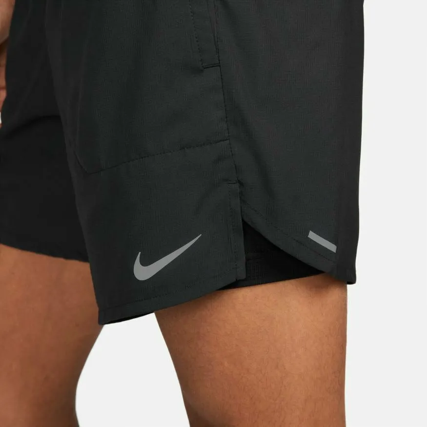 Mens Dri-FIT Stride 7 Inch 2-In-1 Running Shorts - Black