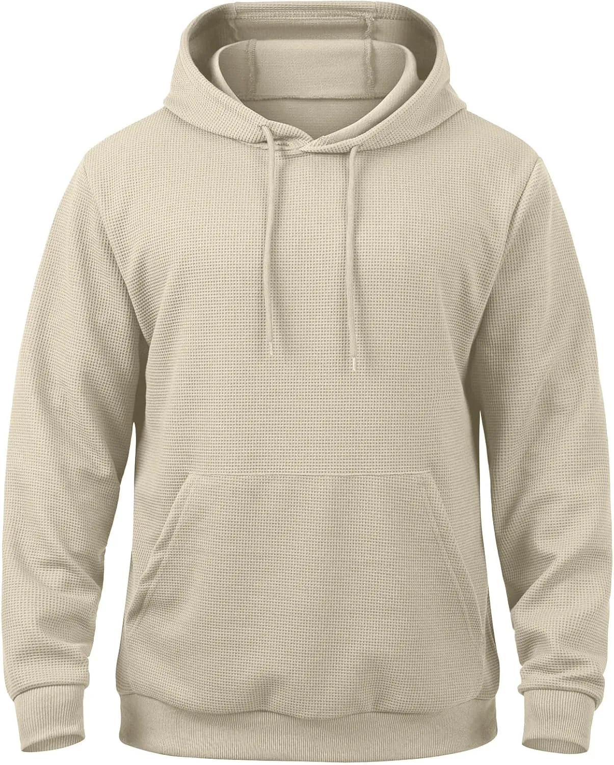 Mens Hooded Sweatshirts Pullover Causal Stylish Solid Long Sleeve Drawstring Gym Hooded Shirt Outdoor Fashion Top Tee