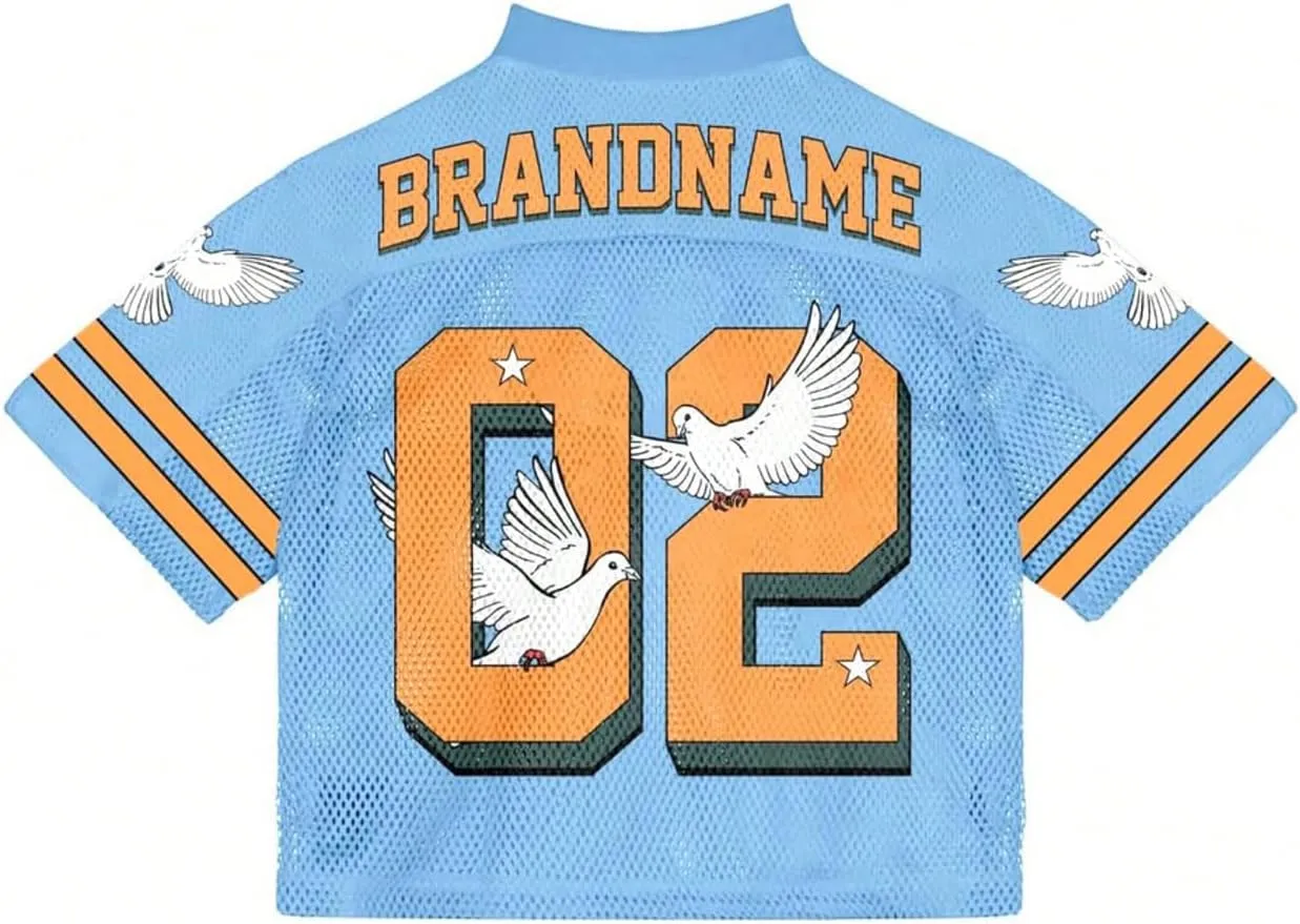 Men's Number Graphic Jersey Shirts Y2K Graphic Short Sleeve Streetwear Tee Shirt Top