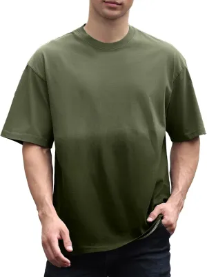 Mens Oversized Gradient Dyeing T Shirts Vintage Cotton Loose Fit T-Shirt Streetwear Short Sleeve Basic Tee Shirt Tops