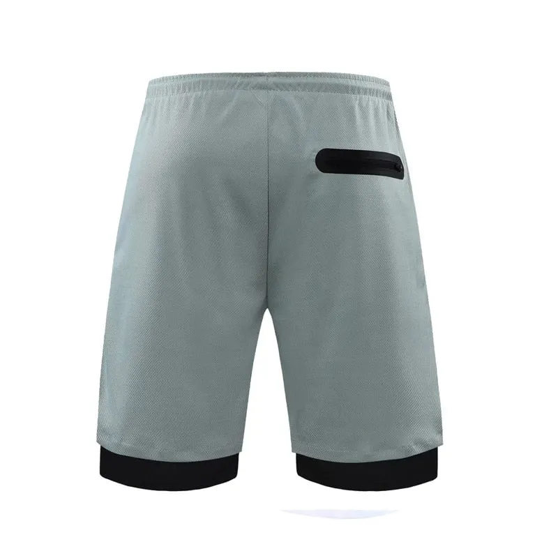 Mens Running Shorts 2 In 1 Double-deck Quick Dry GYM Sport Fitness Jogging Workout Compression Breathable Skorts Outdoor