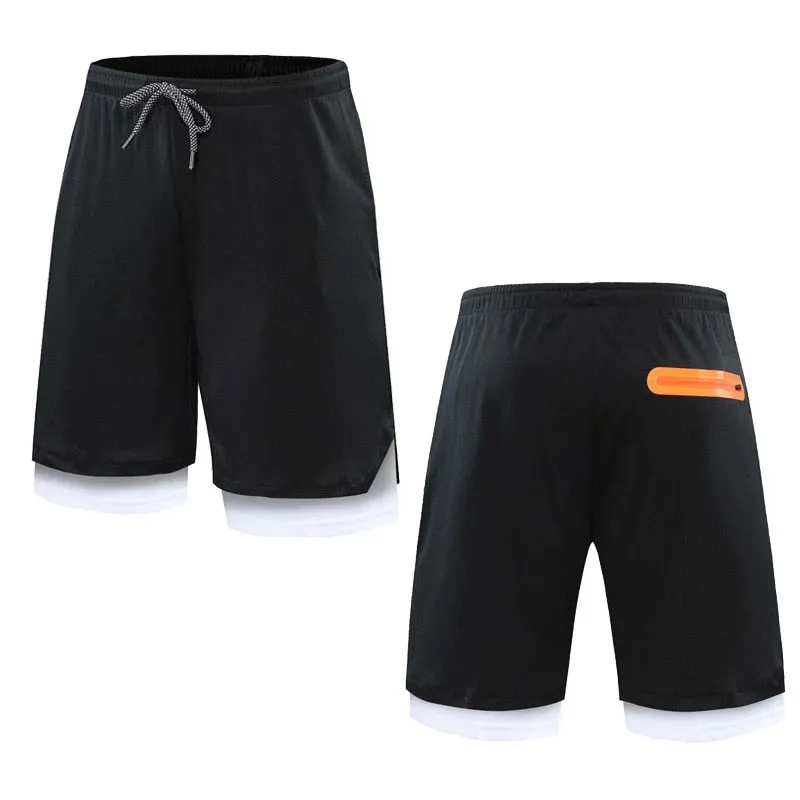 Mens Running Shorts 2 In 1 Double-deck Quick Dry GYM Sport Fitness Jogging Workout Compression Breathable Skorts Outdoor