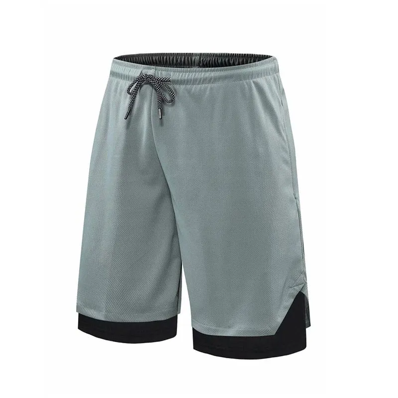 Mens Running Shorts 2 In 1 Double-deck Quick Dry GYM Sport Fitness Jogging Workout Compression Breathable Skorts Outdoor