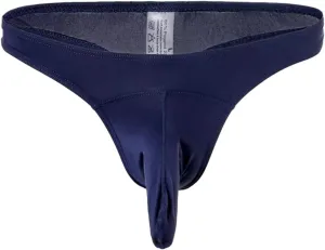 Men's Sexy Briefs Breathable Comfortable Mesh Bikini Underwear Silky Swim Briefs Swimwear Adult Thongs for Men Blue